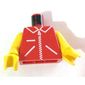 Torso Jacket with Zipper Straight, Pockets Print, Yellow Arms and Hands