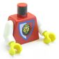 Torso Royal Knights Lion Head on Red/White Shield Print, White Arms, Yellow Hands