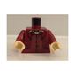 Torso Jacket, Waistcoat, and Bow Tie Print, Dark Red Arms, Tan Hands