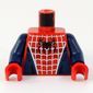 Torso Muscles, Spider Web, Black Spider with Dark Blue Sides Print (Spider-Man), Dark Blue Arms, Red Hands
