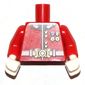 Torso Royal Guard Uniform with Gold Buttons, Two Medals, and White Belt Print, Red Arms, White Hands