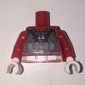 Torso Flight Suit with Dark Bluish Gray Vest and White Belt and Black Panel Print (Rebel A-wing Pilot), Red Arms, White Hands
