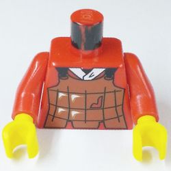 LEGO PART 973c22h01pr0015 Torso Armor Brown Leather Print (Robber), Red ...