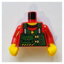 Torso Vest, Green with Pouches Print (Bandit), Red Arms, Yellow Hands