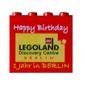 Brick 2 x 4 x 3 with 'LEGOLAND Discovery Centre BERLIN Happy Birthday 1 Jahr in BERLIN' Print