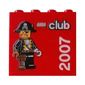 Brick 2 x 4 x 3 with 'LEGO club 2007' Print