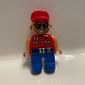 Duplo Figure, Early, Cap Red, Blue Legs, Shirt with Pockets and Wrench, Belt with Silver Buckle, Sunglasses and Beard Print