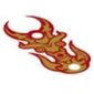 Banner, Flame Effect with Gold Trim and Symbols Print
