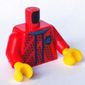 Torso Jacket, Dark Red Dots, Dark Blue Laces and Collar Print, Red Arms, Yellow Hands