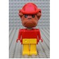 Fabuland Figure Bertie Bulldog with Brown Head, Red Torso, Arms and Hands, Yellow Legs and Red Fireman Helmet