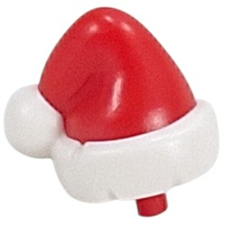 LEGO part upn9993 Headwear Accessory Santa Hat with Small Pin, White Band, Top print in Bright Red/ Red