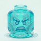 Minifig Head Zane, Medium Azure Angled Eyebrows, White Ice Diamonds, Angry Print