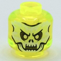 Minifig Head Scythe Master Ghoultar / Soul Archer, Yellowish Green Skull, Fangs print