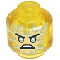 Minifig Head Jay, Sand Blue Flames, Green Eyes print