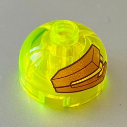 Brick Round 2 x 2 Dome Top, Hollow Stud with Stapler Print