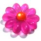 Clikits Icon, Flower 2 x 2 Large, 10 Petals with Pin [Frosted] Trans-Neon Orange Center Cabochon