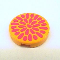 Tile Round 2 x 2 with Belville Flower Center Print
