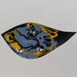 Wing, Ilu, Left, Large, Black, Sand Blue, and Bright Light Orange Print
