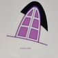 Cat Ear, Black Tip with Medium Lavender Window Print