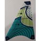 Sail, Triangular, 3 Corner Holes, Dark Turquoise and Yellowish-Green Wave Print