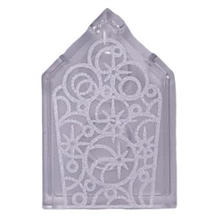 Tile Special 2 x 3 Pentagonal with Silver Stars/Circles (Tiara) print