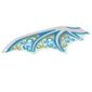 Wing, Left, Dragon with White Spines, Dark Azure and Gold Scrollwork and White Sparkles Print