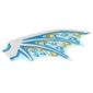 Wing, Right, Dragon with White Spines, Dark Azure and Gold Scrollwork and White Sparkles Print