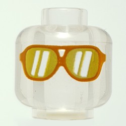 LEGO part  MINI HEAD, NO. 4358 in Transparent/ Trans-Clear