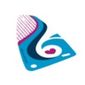 Sail, Windsurfer, with Magenta Heart and Dots, and Azure Wave Print