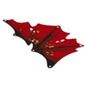 Wing, Right, Dragon with Black Spines, Dark Red Marks, and Gold Ovals on Red Background Print