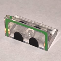 Panel 1 x 2 x 1 with Bright Green Border, Black Eyes print