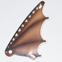 Wing, 6 x 12, Scalloped with Leather and Stick Print