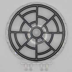 Dish 8 x 8 with Click Hinges with Dark Bluish Grey Radial Window print