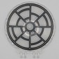 Dish 8 x 8 with Click Hinges with Dark Bluish Grey Radial Window print