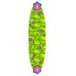 Roof, Oval, Large with Lime Patchwork and Dark Pink Flowers Print