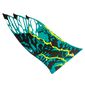 Wing, Right, Banshee, Large, Black and Dark Turquoise Scales, Yellow Trim Print