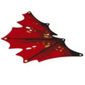 Wing, Left, Dragon with Black Spines, Dark Red Marks, and Gold Ovals on Red Background Print