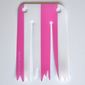 Curtain, Tattered, with Pink and White Stripes Print