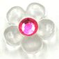 Clikits Icon, Flower 2 x 2 Small, 5 Petals with Pin [Polished] with Trans-Dark Pink Center Facet Gem