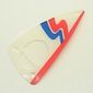 Sail, Triangular, 6 x 12 with White, Red & Blue Wavy Stripe Print