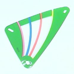 Sail, Windsurfer, 9 x 15 Triangle, Green with Blue, Pink and Yellow Stripes Print
