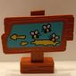 Duplo Sign, Wood Grain with Bees, Honey and Arrow Print