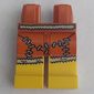 Hips and Yellow Legs with Dark Orange Animal Skin Skirt with White Stitches Cavewoman Print