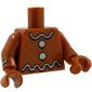 Torso White Icing and Buttons Print, Dark Orange Arms and Hands with White Icing Stripe Print