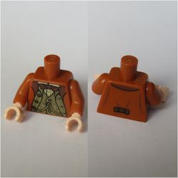 Torso Jacket with Vest, Bow Tie Print (Horace Slughorn ), Dark Orange Arms, Light Nougat Hands