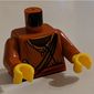 Torso Robe with Striped Collar, Crossbelt, Sash, Knife Print, Dark Orange Arms, Yellow Hands