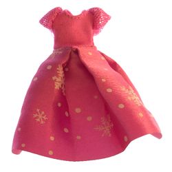 Belville, Dress, Child, Long, Short Net Sleeves, Pink Skirt with White Snowflake Pattern