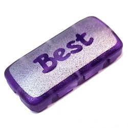 Clikits Icon, Rectangle 3L with Hole, Silver 'Best' Print