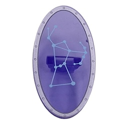 LEGO part 92747pr9998 Minifig Shield Ovoid with Grip and Silver Border, Orion Constellation print in Transparent Bright Bluish Violet/ Trans-Purple