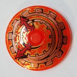 Dish 4 x 4 Inverted [Radar] with Clock Face with Copper and Gold Spiral Gear and Red Hands Print
